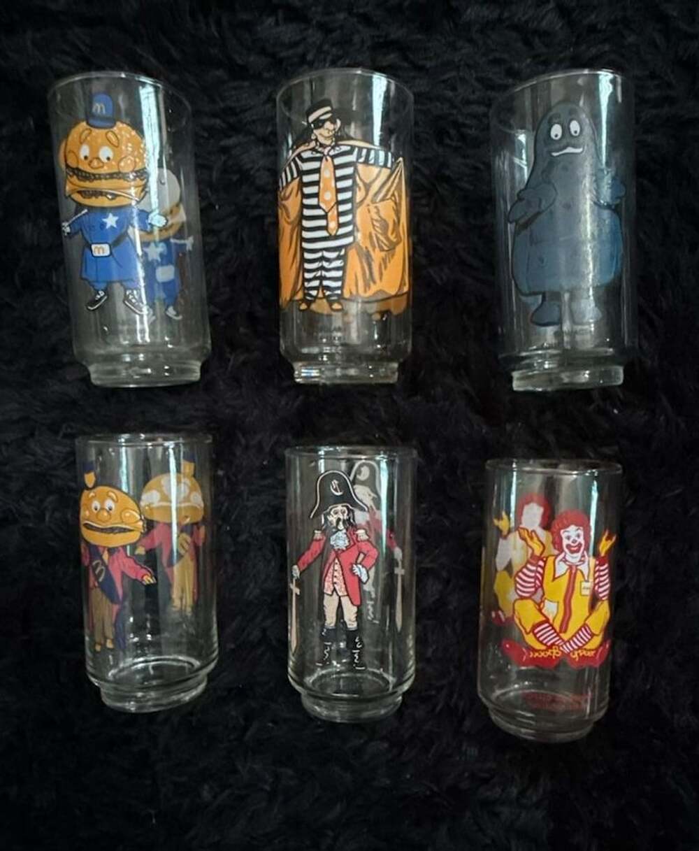 1977 McDonald's Collector Series Glasses Vintage Complete Set of 6 Characters